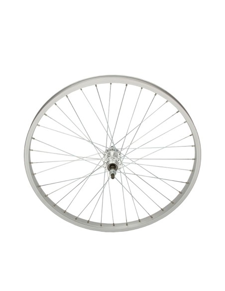 24 x 1.75 Alloy Free Wheel 36 Spoke 14g UCP 3/8 Axle Single Wall Silver.